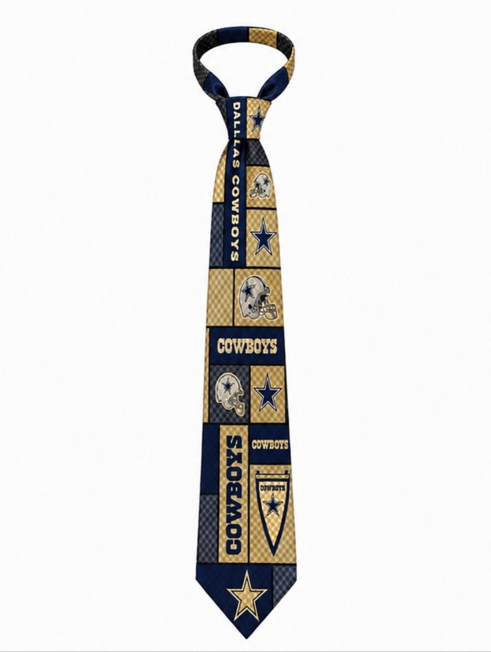 Dallas Cowboys Neck Tie In Navy And Beige